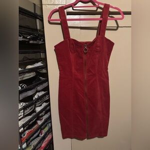 Forever 21 Red Mini Dress with Front Zipper